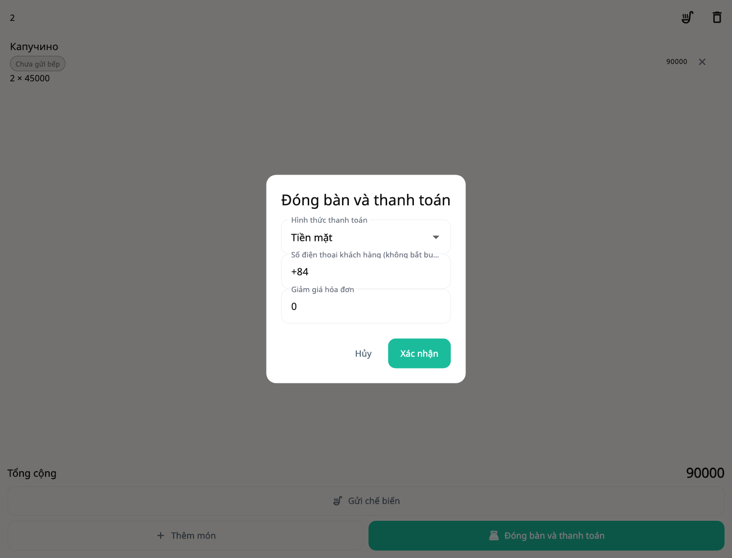 Thanh toán và xác nhận chuyển khoản